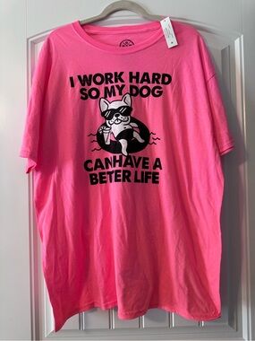 Dog Lover Pink Graphic Tee by DOM